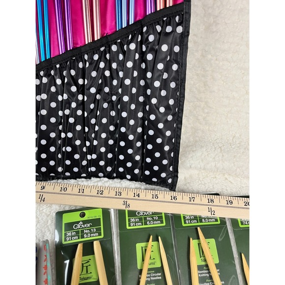Clover Takumi Knitting Needles Crochet Hooks Roll Bag Set - Picture 8 of 11